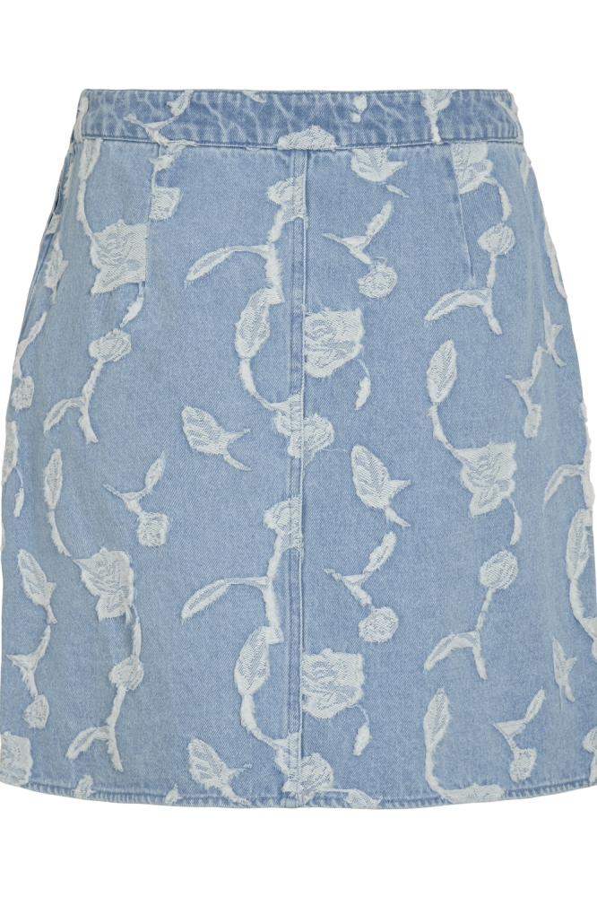 VIIANAIS HW JACQUARD SHORT DENIM SK 14105523 Light Blue Denim/JACQUARD
